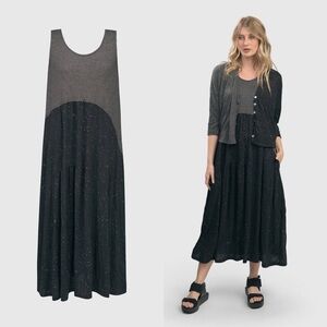 Alembika Sprinkle Crinkle Tank Dress Black & Grey